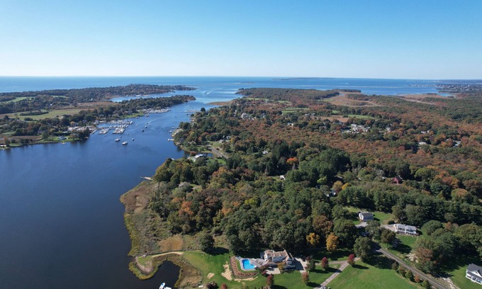 Pawcatuck Casa | Elegant Waterfront Estate On 2 Acres ~ Private Pool ~ 12 min from Mystic!