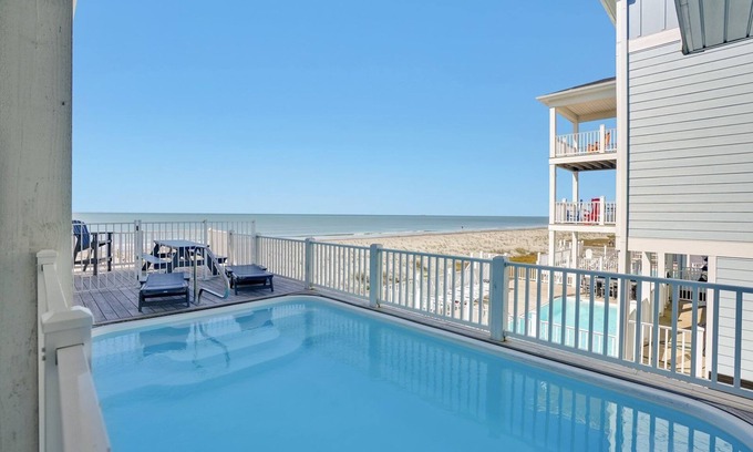 Long Beach Casa | Elevated Pool In-Deck -7BR/5.5BA House - Oceanfront, Elevator, Sleeps 24