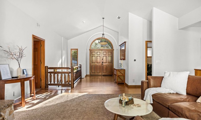 Lake Arrowhead Casa | Enclosed backyard w Running Stream; Walk 2Lake; Dog Friendly! Large 2Story Home