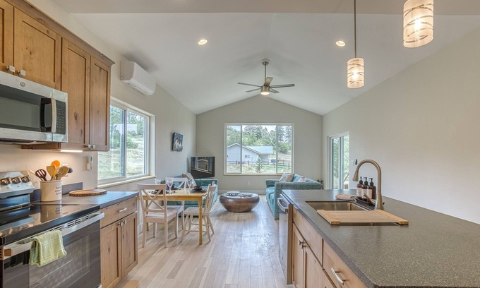 Pagosa Highlands Casa | Enjoy the best of both worlds in this brand-new home—just minutes from Uptown Pagosa Springs, yet tucked away in a quiet, rural setting. Permit VRP-25-0367 Max Occupancy: 6