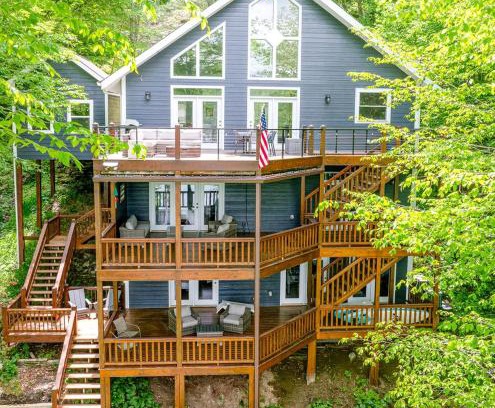 Topton Casa | Enormous Cabin Retreat with Beautiful Views and Private Dock in Topton, North Carolina