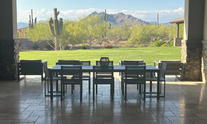 Desert View Village Casa | EVENT-FRIENDLY!! Black Mountain View +Full Guest House +Huge Outdoor Event Space