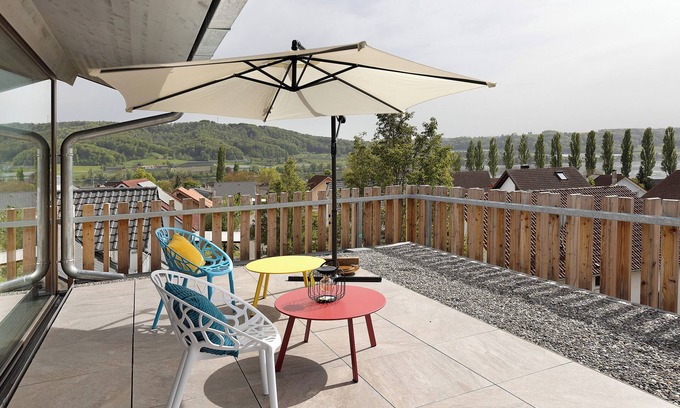 Ohningen Casa | Casa de vacaciones 'Architektenhaus Mit Seesicht' con vistas al lago, terraza privada y Wi-Fi