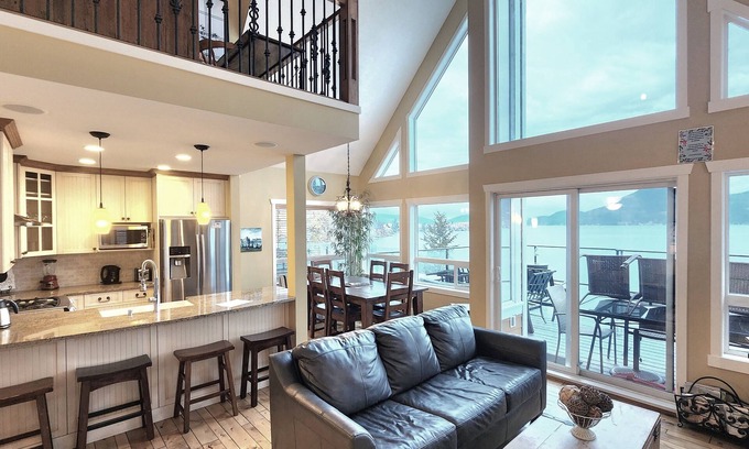 Central Okanagan Cabaña | Exclusive lakefront 2-bedroom + loft cottage with high-end finishes, 3 queen beds, and a sofa bed. Dog-friendly