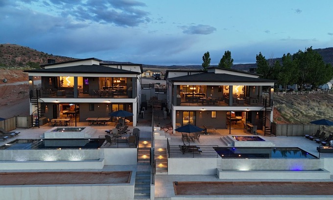 Moab South Valley Casa | Exclusive Retreats Desert Vista Retreat- Moab Estate for Large Groups- Pool, Spa