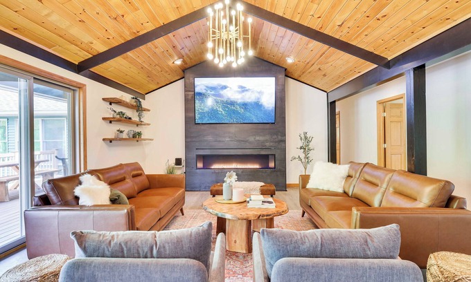 Lakeville Casa | Expansive Evergreen Estate by Lake Wallenpaupack-12BD 7BA- 2 Pools- Sauna& Spa