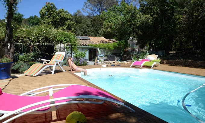 Lauret Villa | chalet con piscina Familly corazón Garrigue tranquila cerca del pueblo y el mar