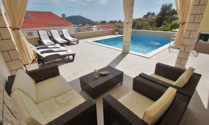 Brna Casa | Casa familiar con piscina Brna, Korcula (K-13943)