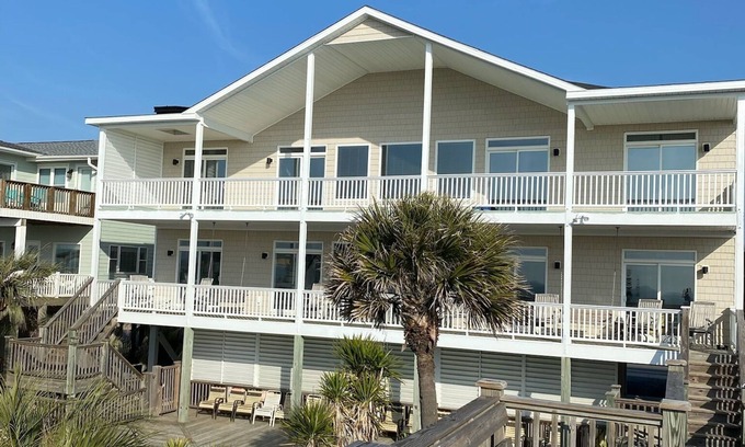 Ocean Isle Beach Casa | FAMILY TIME SHINES HERE– Beachfront Home with Pool- 12 Bedrooms, 12 Baths