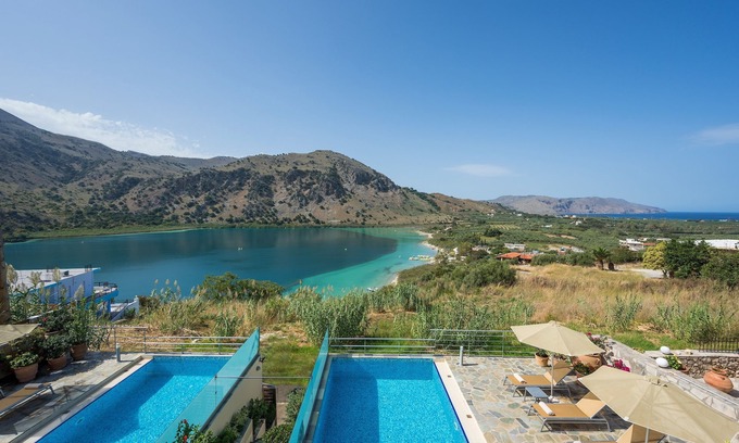 Kavallos Villa | Family villa w/ Private Pool, Amazing Views of Kournas Lake, Walk to Restaurants