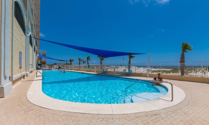 Gulf Shores Condominio | Fantástico condominio frente al golfo con vista desde la cama. DISTANCIA A PIE A TODOS !!