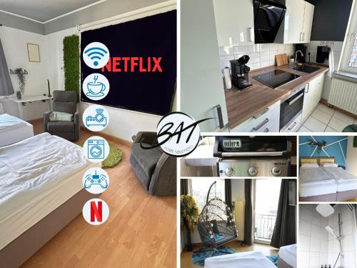 Dudweiler Apartamento | Ferienapartment Saarbrücken Zentrumsnah mit Luxus-Heimkino, Grill, Balkon & Miele Küche
