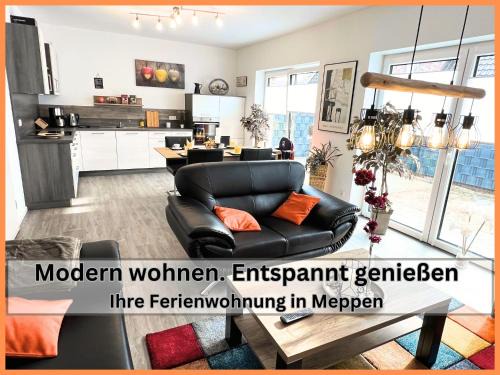 Apeldorn Apartamento | Ferienhaus "Golden Delicious" Meppen Ebenerdig Carport Terrasse Neubau NETFLIX Free WIFI 2 Schlafzimmer Küche GästeWC