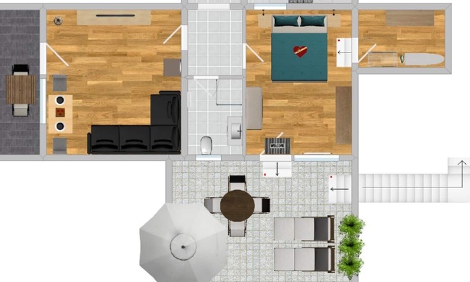Wittenschwand Apartamento | Apartamento, 50 metros cuadrados, 1 dormitorio, 1 sala de estar Balcón y terraza, máx. 2 personas