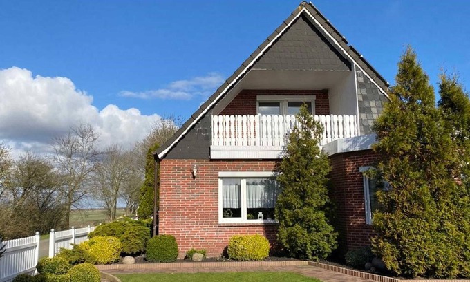 Osteel Apartamento | Ferienwohnung Am Alten Deich mit Balkon
