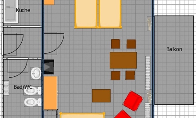 Bad Wildbad Apartamento | Apartamento Este-cara con 50 metros cuadrados, 1 salón / dormitorio, para un máximo de 2 personas