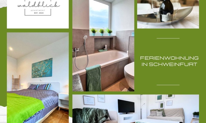 Schweinfurt Apartamento | Ferienwohnung Waldblick Schweinfurt mit Terrasse