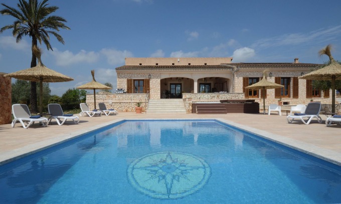 Manacor Casa | tranquila priv climatizada Spa Finca al turó. piscina panorámica sin hilos de Wifi Chimenea
