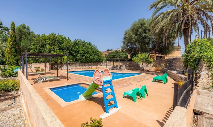 Manacor Villa | Finca "Es Rafalet - Sa Buhardilla Petita" con vistas a la montaña, piscina, A/C, terrazas y jardín