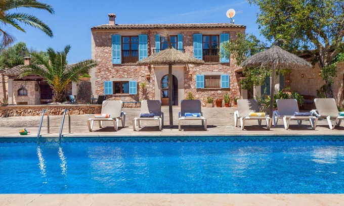Santanyí Villa | Finca Es Turo hermosa casa vacacional en el campo con piscina y vistas panorámicas en Santanyí