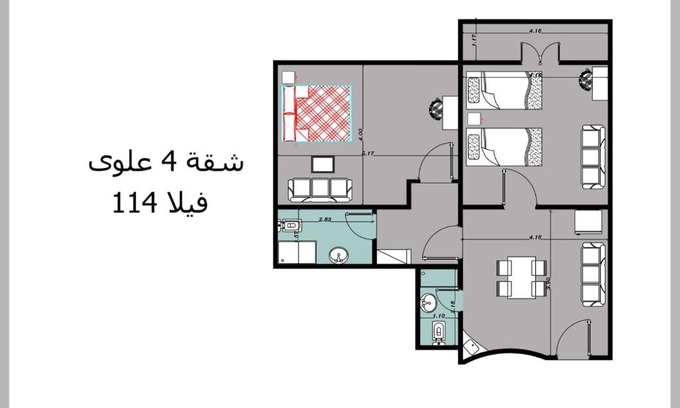 Marina El Alamein Apartamento | First floor chalet 4 VILLA 114 2bed rooms and 2 bathrooms Green Beach