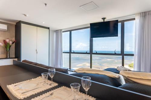 Barra de Jangada Apartamento | Flat Beira-Mar Vista Rio | Piscina & Sauna HS2203