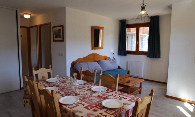 Aussois Apartamento | Piso -1, terraza, tv, local para esquís, 41m², Aussois