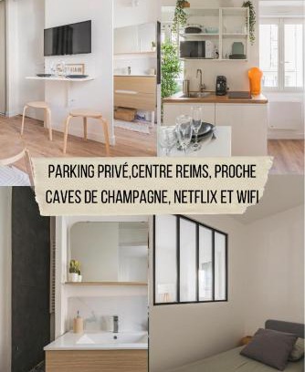Barbatre Apartamento | FLORA,centre Reims,parking privé