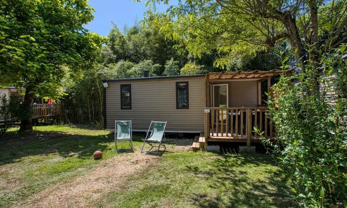 Saint-Vincent-de-Cosse Casa | Flower Camping Le Tiradou *** - Mobil-Home Premium O'Hara 29-31m² (2ch-4pers) + Terrasse semi-couverte + Clim + LV + TV 4 personnes