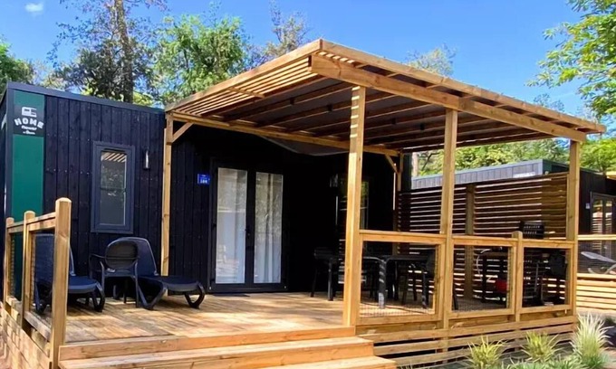 Les Conches Casa | Flower Camping Les Dunes **** - Homeflower Premium CLIM 30.5m2 (3 bedrooms) + semi-covered terrace + TV + sheets + towels 6 people