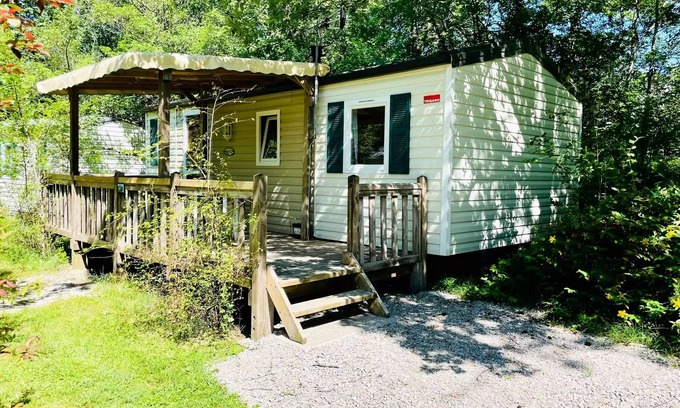 Camon Casa | Flower Camping LA GDPOLA *** - Mobile home Oak Comfort 30m2 - 2 bedrooms + covered terrace 14m2 4 people