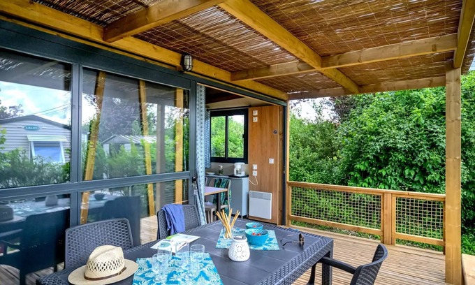 Hauterives Chalet De Esquí | Flower Camping Le Château *** - Cottage Morea Comfort 25m2 2 bedrooms + covered terrace 5 people
