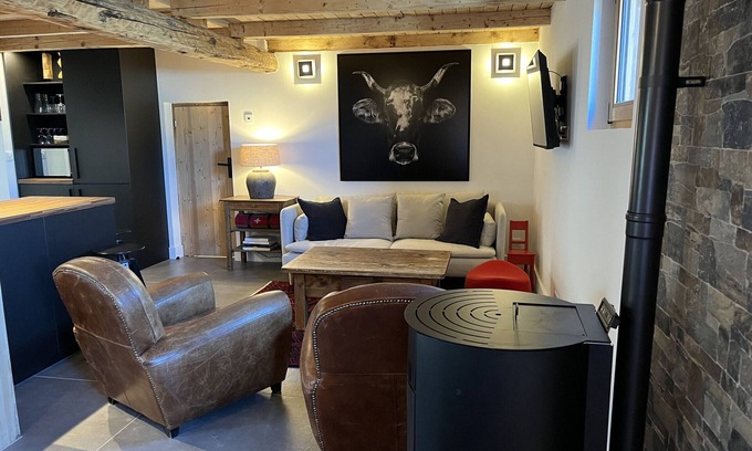 Montchavin Apartamento | Apartamento renovado para 8, Montchavin, cerca de las pistas, terraza, parking gratuito