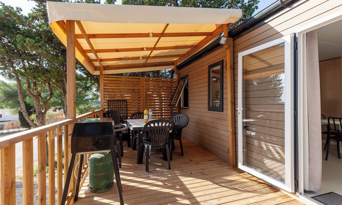 Carry-le-Rouet Alquiler De RV | Mobil Home 'Mobil Home Tout Équipé Camping C' con vistas al mar, piscina y aire acondicionado