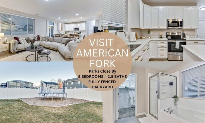 American Fork Casa | Fully Fenced, Grass Backyard|Pets are Allowed