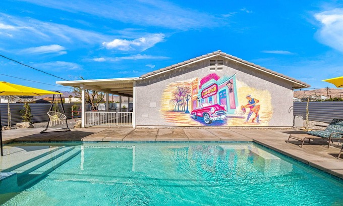 Desert Hot Springs Casa | Fun Desert Getaway! Saltwater Pool Jacuzzi+Game room+views.Enjoy the sun longer