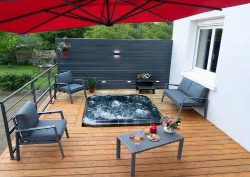 Saint-Nicolas-de-Redon Casa | Gîte Le Berceau du Marin 4 chambres terrasse & spa Redon centre 300m