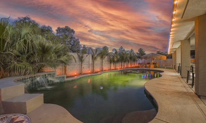 Paradise Casa | Gated retreat- 4 miles to STRIP! Sleeps 30! Free hot tub! Massive lot!