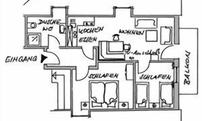 Aue Apartamento | Acogedor apartamento con balcón en el idilio de la granja