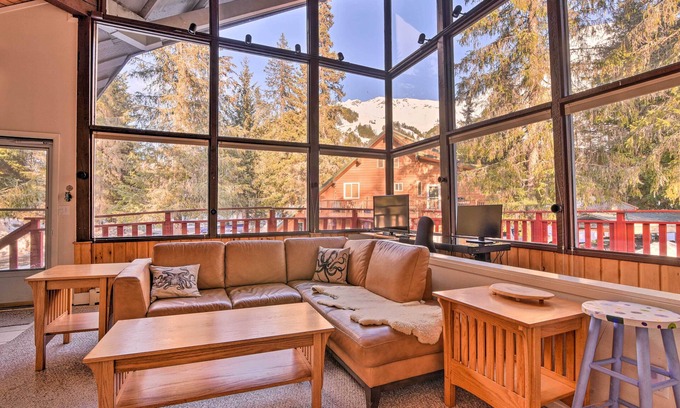 Alyeska Cabaña | Girdwood Getaway w/Slope Views: Walk to Lift!