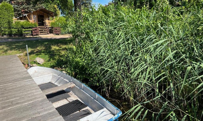 Wanzka Otro | 'Glamping' Angelzelt am See mit Steg und Boot (Mecklenburger Seenplatte)