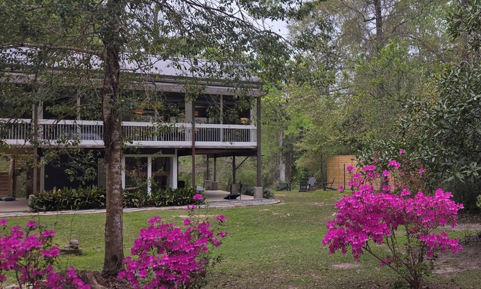 Covington Casa | Glass House on scenic Bogue Falaya river