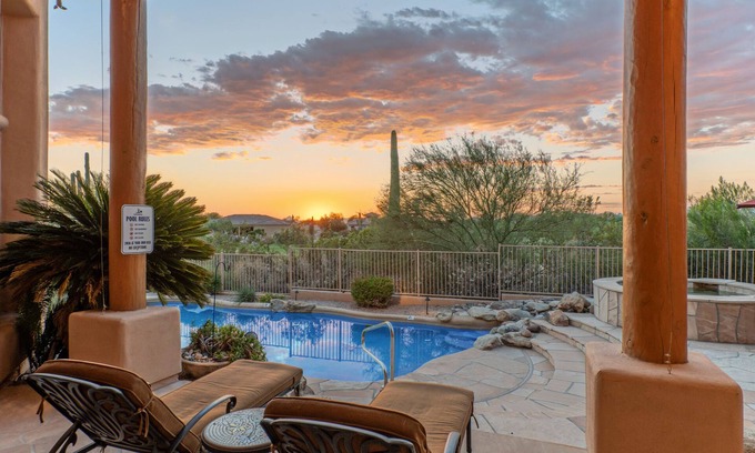 Las Sendas Casa | Golf Colony w/Golf, Mt & City Views: Salt H2O Pvt POOL, Spa, Kiva Fireplace, TVs All BRs