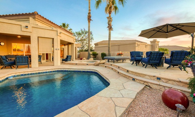 Red Mountain Ranch Casa | Golf Course Home with Private Pool & Spa, Backyard Putting Green, & Fast WiFi