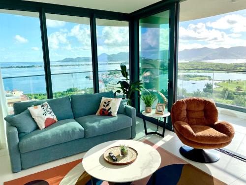 Maho Apartamento | Gorgeous 2 bedroom, 17th floor, with breathtaking view, Fourteen at Mullet Bay
