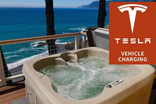 Shelter Cove Apartamento | Gorgeous Oceanview, by OceanviewHotTubs Oceanfront! Shelter Cove, CA Tesla EV Station