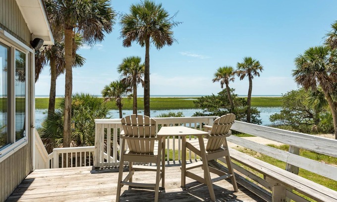 Jeremy Cay Casa | Hermosa isla aislada W / arroyos y vistas al mar w / DOCK! Admite mascotas / Wi-Fi gratis