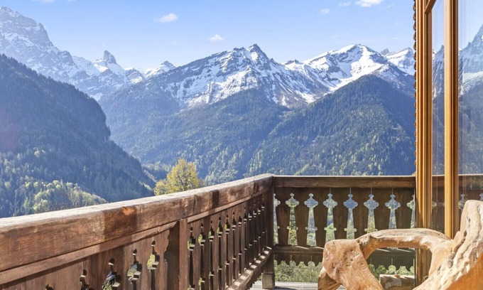 Barboleusaz Casa | Grand Chalet Boisé Authentique, View of the Alps