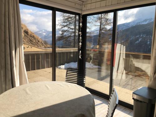 Allos Apartamento | Grand studio La Foux d Allos avec vue et terrasse