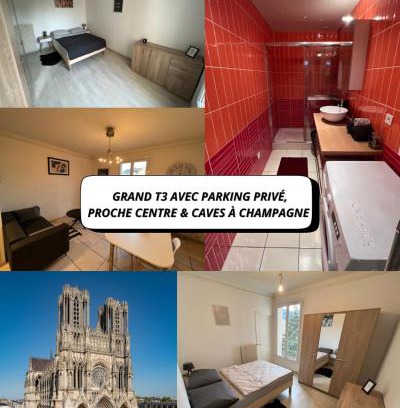 Barbatre Apartamento | Grand T3 avec parking privé, centre & caves à champagne